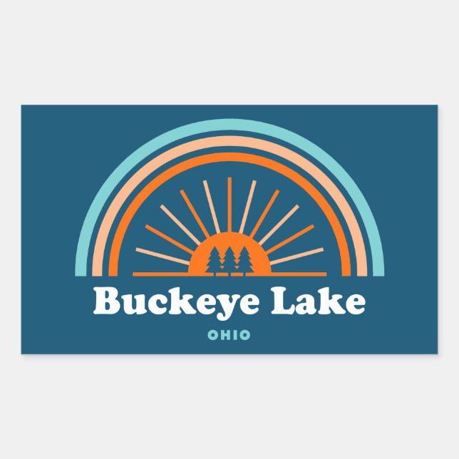 Buckeye Lake Ohio Rainbow Rechteckiger Aufkleber (Vorderseite)