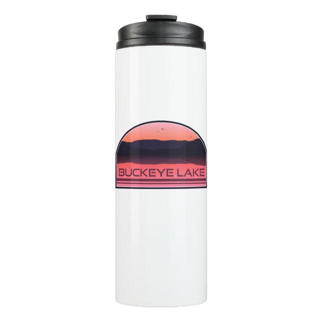 Buckeye Lake Ohio Red Sunrise Thermosbecher (Vorderseite)