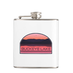 Buckeye Lake Ohio Rote Morgendämmerung Flachmann