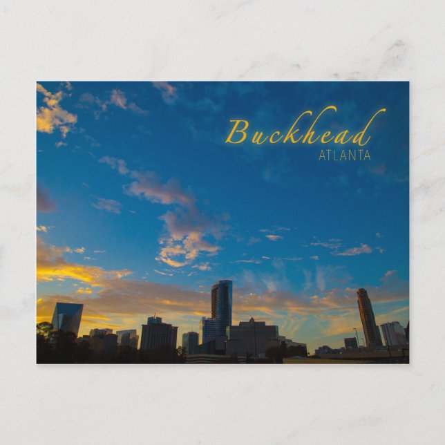 Buckhead Skyline bei Sunset Postkarte (Vorderseite)