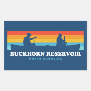 Buckhorn Reservoir North Carolina Canoe Rechteckiger Aufkleber