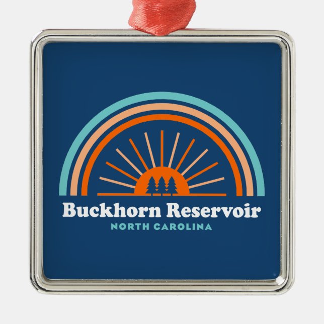 Buckhorn Reservoir North Carolina Rainbow Ornament Aus Metall (Vorne)