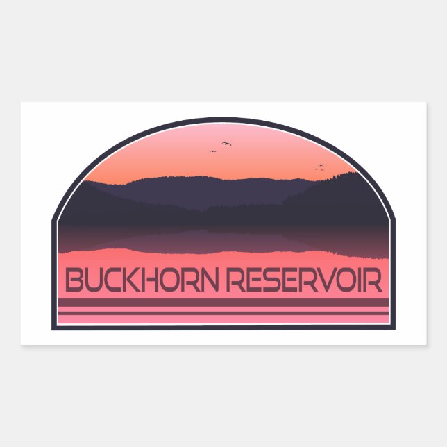 Buckhorn Reservoir North Carolina Red Sunrise Rechteckiger Aufkleber (Vorderseite)