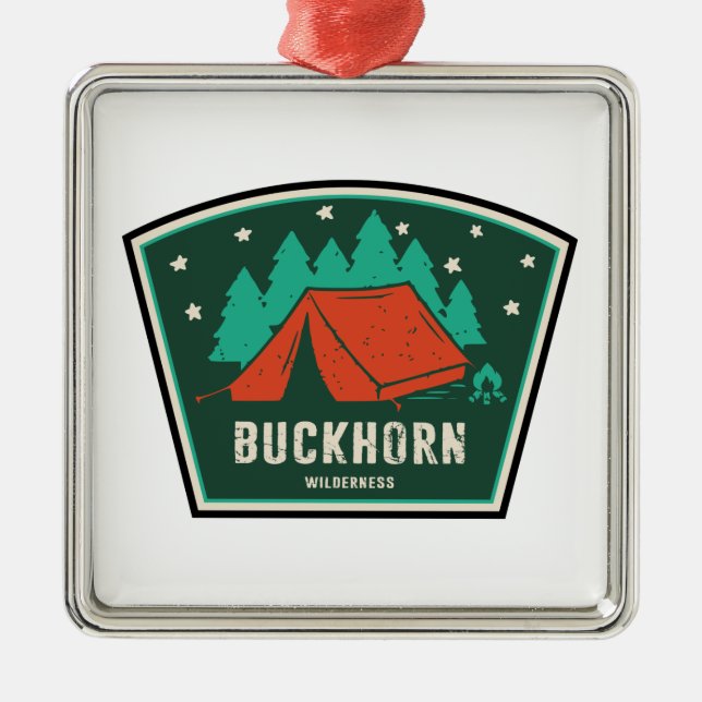 Buckhorn Wilderness Camping Ornament Aus Metall (Vorne)