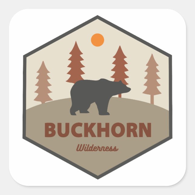 Buckhorn Wilderness Washington Bear Quadratischer Aufkleber (Vorderseite)