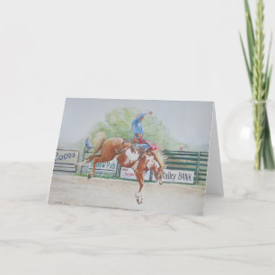 Bucking Bronc Rodeo Rodeo Pferdekunstkarte Dankeskarte