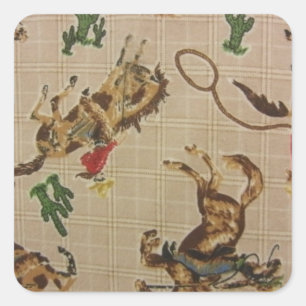 Bucking Bronco Quadratischer Aufkleber