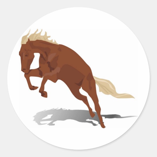 Bucking Bronco Runder Aufkleber (Vorderseite)