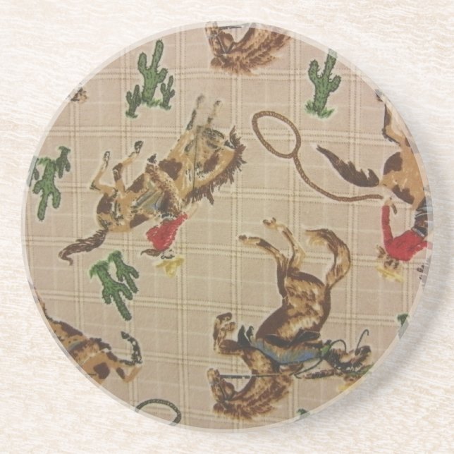 Bucking Bronco Sandstein Untersetzer (Vorne)