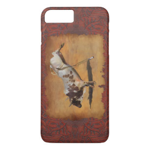 Bucking Rodeo Bull auf Imitat Parchment Designer G iPhone 8 Plus/7 Plus Hülle