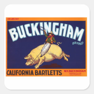 Buckingham Brand California Bartletts Quadratischer Aufkleber