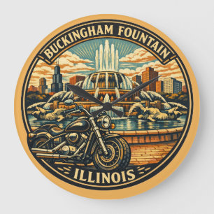 Buckingham-Brunnen Illinois-Jahrhundert-Tribut Große Wanduhr