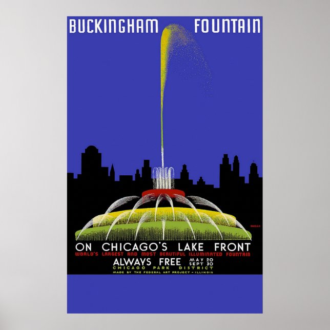 Buckingham Fountain auf Chicagos Lake Front Poster (Vorne)