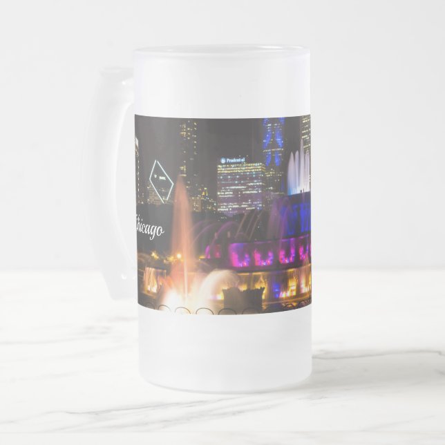 Buckingham Fountain Chicago Mattiert Glass Beer Ta Mattglas Bierglas (Vorderseite Links)
