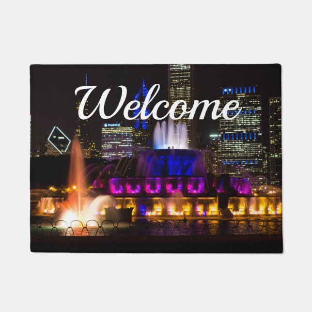Buckingham Fountain Chicago Welcome Doormat Fußmatte (Vorderseite)