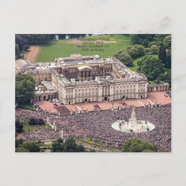 Buckingham Palace 2016. Königin hat 90. Geburtstag Postkarte (Vorderseite)