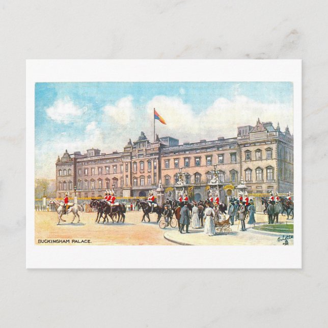 Buckingham Palace Vintage Postkarte (Vorderseite)