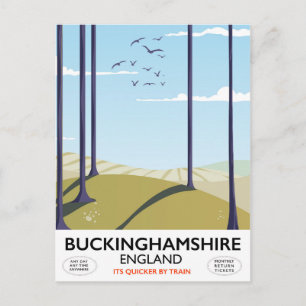 Buckinghamshire England Eisenbahn-Reiseposter Postkarte