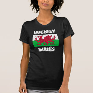 Buckley, Wales mit walisischer Flagge T-Shirt