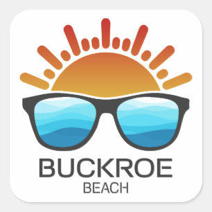 Buckroe Beach Virginia Sonnenbrillen Quadratischer Aufkleber
