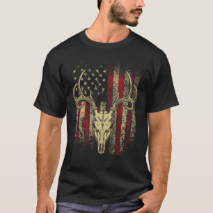 Bucks Antler und Schädel auf einer amerikanischen T-Shirt