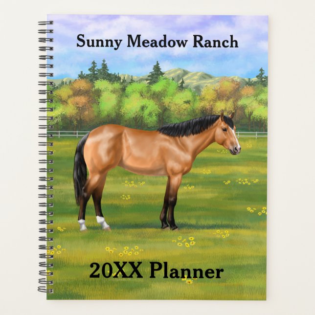 Buckskin Dun Quarter Horse Planer (Vorderseite)