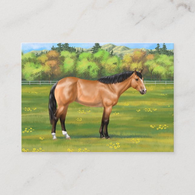 Buckskin Dun Quarter Horse Visitenkarte (Vorderseite)