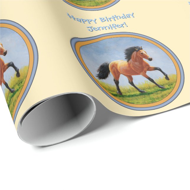 Buckskin Gelb Geschenkpapier (Rolleneckpunkt)