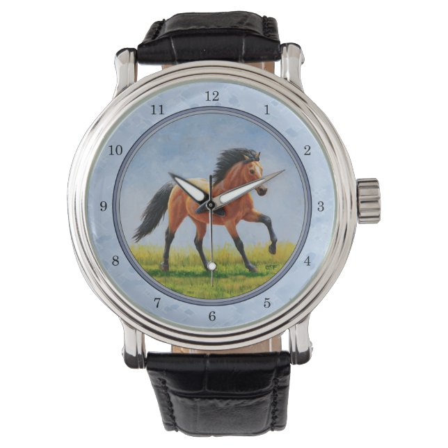 Buckskin Horning Light Blue Armbanduhr (Vorderseite)