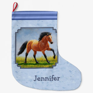 Buckskin Horning Light Blue Großer Weihnachtsstrumpf
