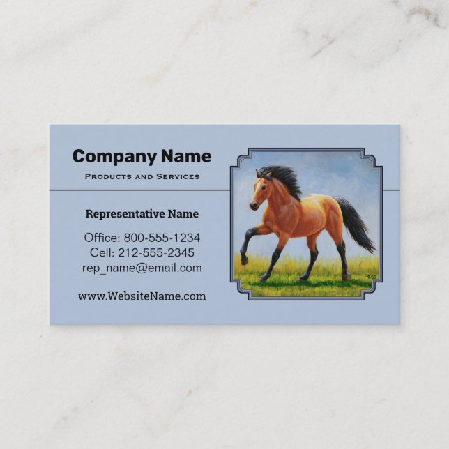 Buckskin Horning Light Blue Visitenkarte (Vorderseite)
