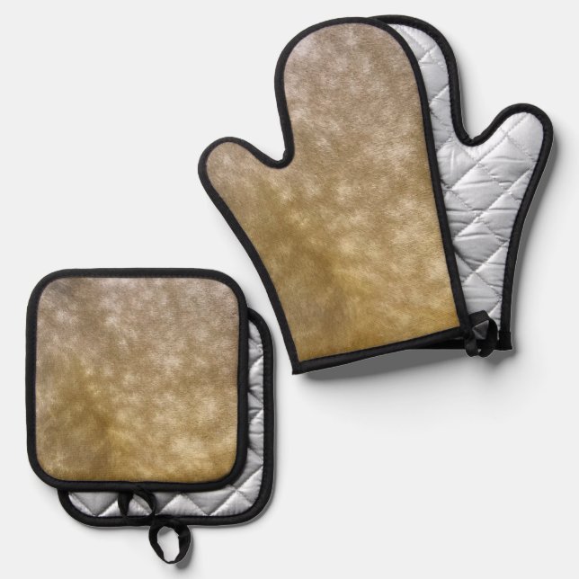 Buckskin Horse Dapples Coat Pattern Ofenhandschuh & Topflappen-Set (Vorderseite/Rückseite)