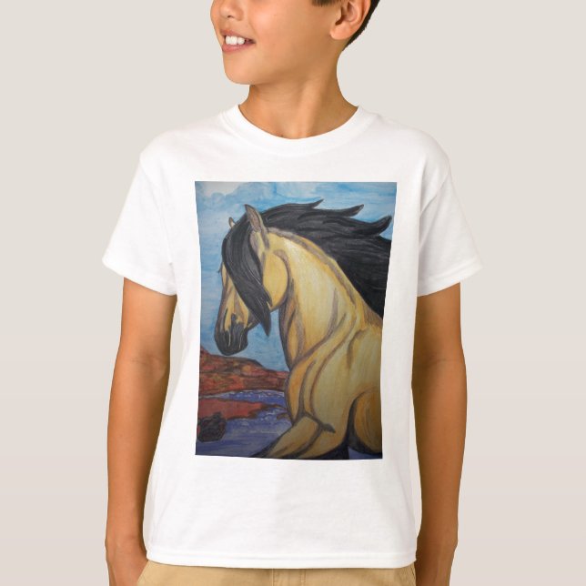 Buckskin Mustang in the canyon T-Shirt (Vorderseite)