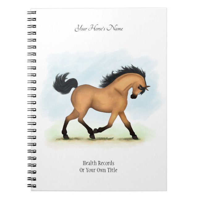 Buckskin Personalisiert Horse Owner's Journal Notizblock (Vorderseite)