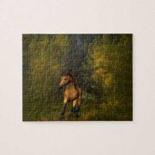 Buckskin Pferd im Waldpuzzle