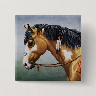 Buckskin Pinto Indianerpferd Button