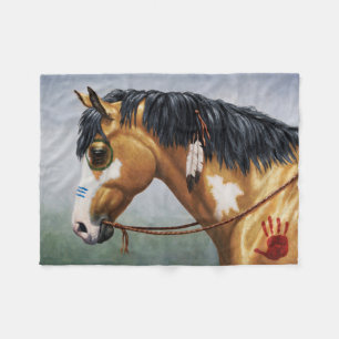 Buckskin Pinto Indianerpferd Fleecedecke