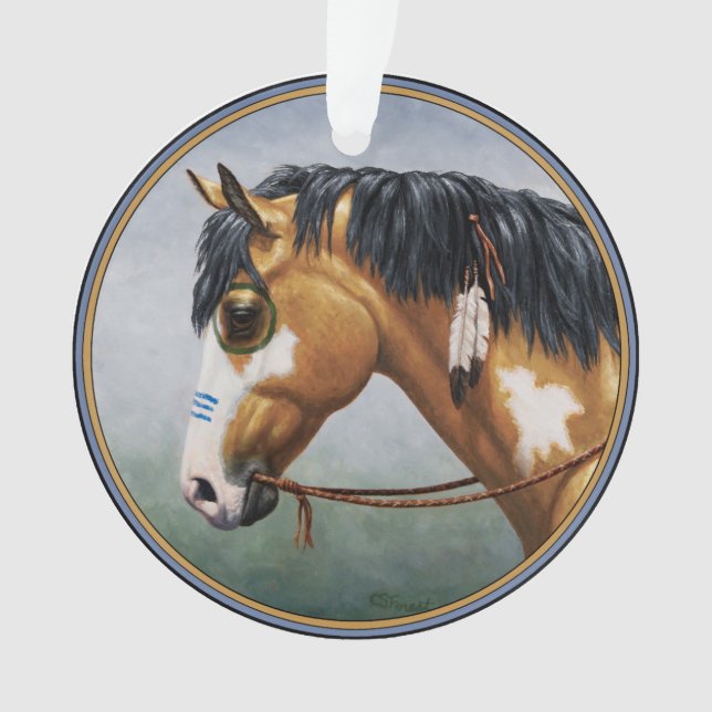 Buckskin Pinto Indianerpferd Ornament (Vorderseite)