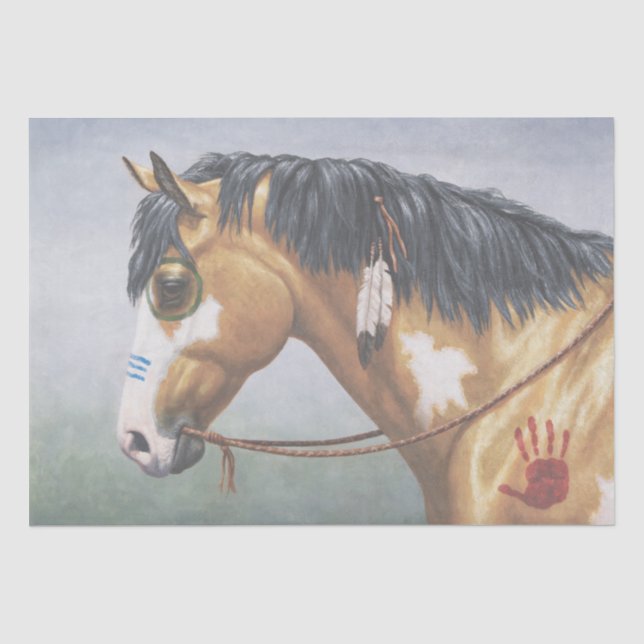 Buckskin Pinto Indianerpferd Seidenpapier (Vorderseite)