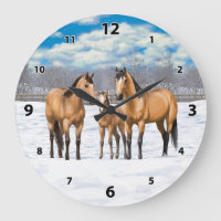 Buckskin Quarter Pferde im Schnee