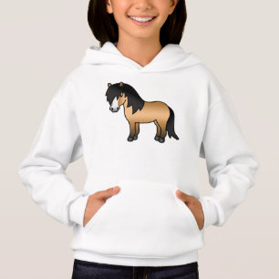Buckskin Shetland Pony Niedlicher Cartoon Illustra Hoodie