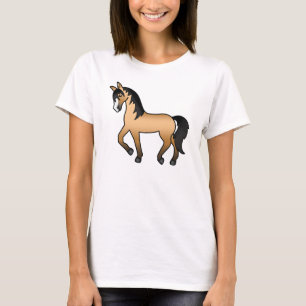Buckskin Trotting Horse Niedlicher Cartoon Illustr T-Shirt