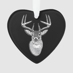 Bucktrophie auf Schwarz-weißem Schwanz Hirsch Ornament