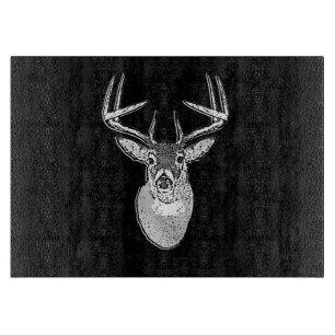 Bucktrophie auf Schwarz-weißem Schwanz Hirsch Schneidebrett