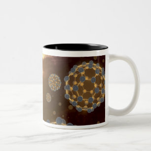 Buckyballs, das in interstellaren Raum schwimmt Zweifarbige Tasse