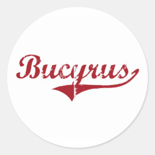 Bucyrus Ohio klassischer Entwurf Runder Aufkleber