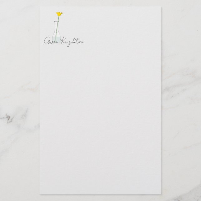 Bud Vase Stationery Briefpapier (Vorderseite)