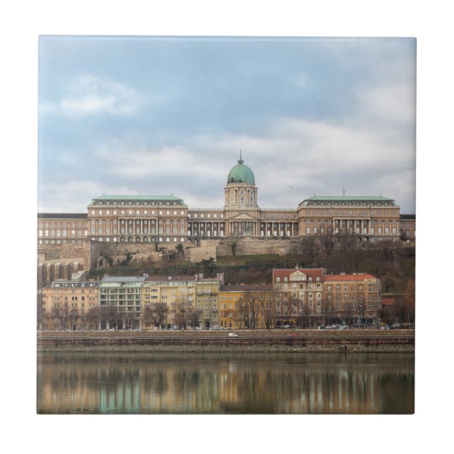 Buda Castle Ungarn Budapest am Tag Fliese (Vorderseite)