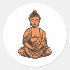 Buda Minimalista Runder Aufkleber