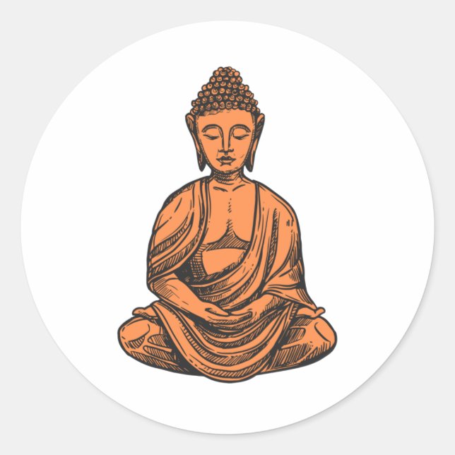 Buda Minimalista Runder Aufkleber (Vorderseite)